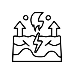 geothermal energy icon, geothermal energy line art - simple line art of geothermal energy, perfect for geothermal energy logos and icons