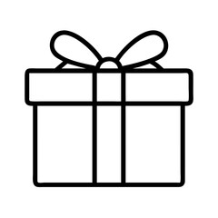 gift box icon, gift box line art - simple line art of gift box, perfect for gift box logos and icons
