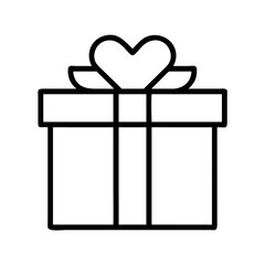 gift box icon, gift box line art - simple line art of gift box, perfect for gift box logos and icons