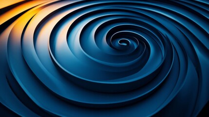 Abstract Blue and Gold Spiral Background Texture
