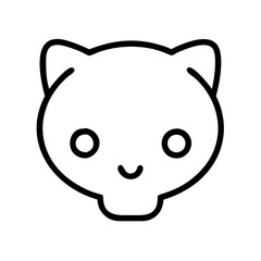 github logo icon, github logo line art - simple line art of github logo, perfect for github logo logos and icons