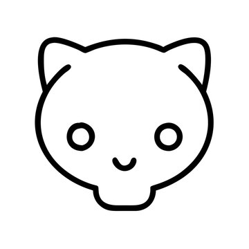 github logo icon, github logo line art - simple line art of github logo, perfect for github logo logos and icons