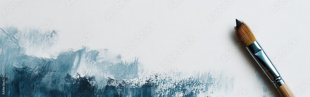 Aufkleber Abstract pencil on a white canvas, blending textures and colors for artistic expression in a creative workspace setting