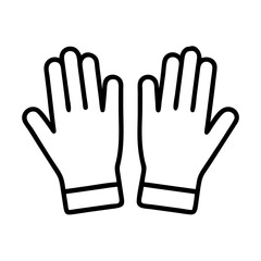gloves icon, gloves line art - simple line art of gloves, perfect for gloves logos and icons