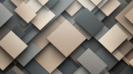 Obraz premium Abstract Geometric Pattern of Beige and Grey Squares