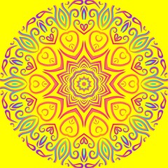 caleidoscope classic gradient flower art pattern of traditional tenun batik ethnic dayak ornament for wallpaper ads background sticker or clothing	