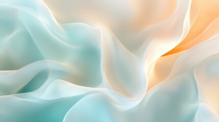 Soft pastel hues swirl together in a blend of teal, cream, and peach, creating a tranquil abstract pattern in delicate pencil strokes