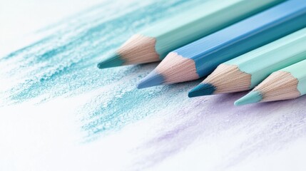 Obraz premium Artistic creation with soft pencil strokes and vibrant colors on textured paper near the end of a sunny afternoon