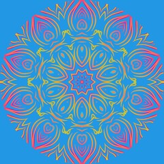 caleidoscope classic gradient flower art pattern of traditional tenun batik ethnic dayak ornament for wallpaper ads background sticker or clothing	