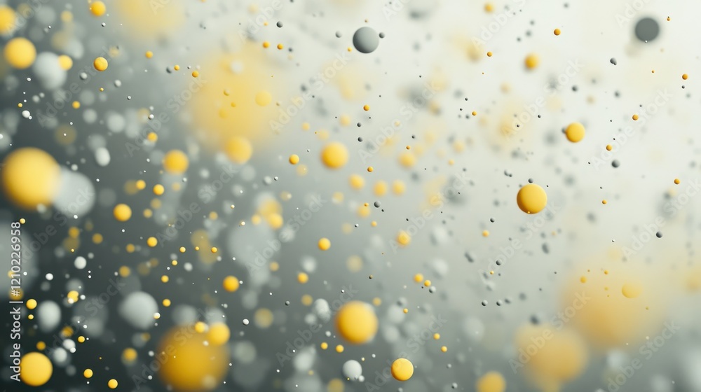 Leinwandbilder soft gray and pale yellow bokeh dots create a dreamy background filled with color and texture
