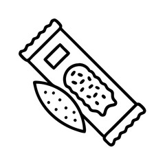 granola bar icon, granola bar line art - simple line art of granola bar, perfect for granola bar logos and icons