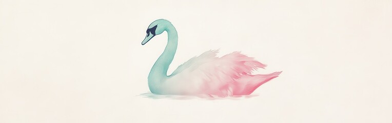 Minimalist silhouette of a graceful swan drawn in pencil capturing serene moments on calm waters at dusk