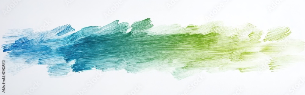 Aufkleber Minimalist design with subtle pencil strokes creating a serene gradient of blue and green hues on a white background