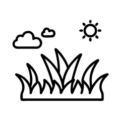 grassland icon, grassland line art - simple line art of grassland, perfect for grassland logos and icons
