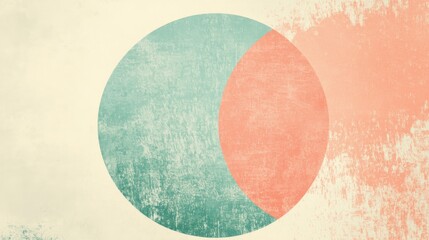 Minimalist pencil strokes create a circular design blended with soft colors on textured background