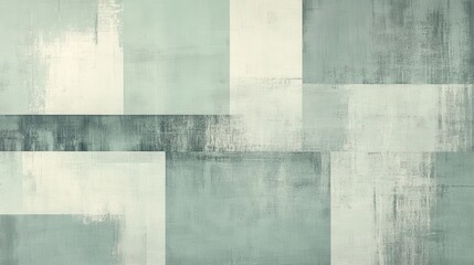 Minimalist fragmented grid design in muted mint tones with subtle texture creating a calming aesthetic for modern spaces