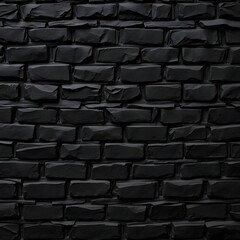 Fototapeta premium Black Brick Wall Texture: Dark Background for Design and Architectural Use