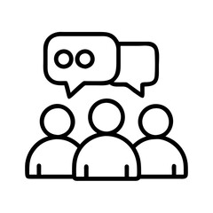 group discussion icon, group discussion line art - simple line art of group discussion, perfect for group discussion logos and icons