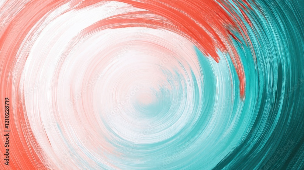 Poster Circular patterns formed by faint teal pencil strokes create a serene and abstract visual experience
