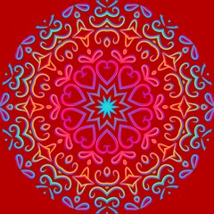 caleidoscope classic gradient flower art pattern of traditional tenun batik ethnic dayak ornament for wallpaper ads background sticker or clothing	