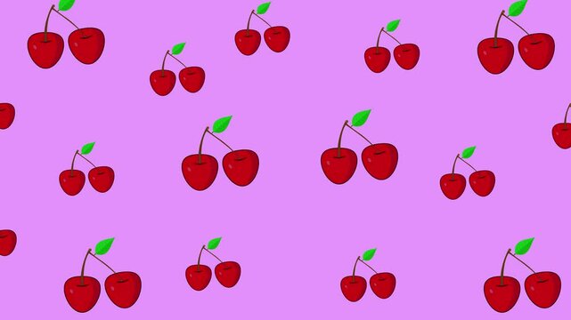 Animated cherry pattern seamless loop background video