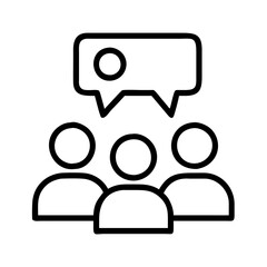 group discussion icon, group discussion line art - simple line art of group discussion, perfect for group discussion logos and icons