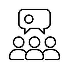 group discussion icon, group discussion line art - simple line art of group discussion, perfect for group discussion logos and icons