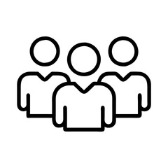 group of people icon, group of people line art - simple line art of group of people, perfect for group of people logos and icons
