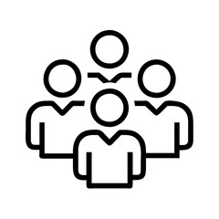 group of people icon, group of people line art - simple line art of group of people, perfect for group of people logos and icons