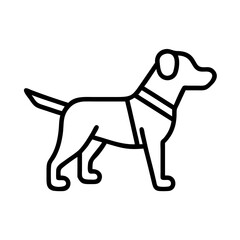 guide dog icon, guide dog line art - simple line art of guide dog, perfect for guide dog logos and icons