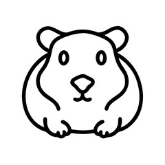 guinea pig icon, guinea pig line art - simple line art of guinea pig, perfect for guinea pig logos and icons