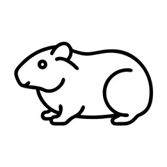 guinea pig icon, guinea pig line art - simple line art of guinea pig, perfect for guinea pig logos and icons