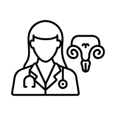 gynecologist icon, gynecologist line art - simple line art of gynecologist, perfect for gynecologist logos and icons