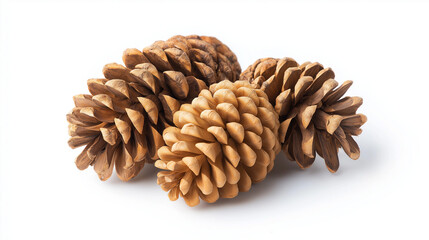 pine cones isolated on white background