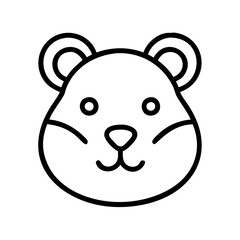 hamster icon, hamster line art - simple line art of hamster, perfect for hamster logos and icons
