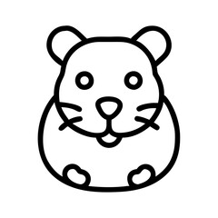hamster icon, hamster line art - simple line art of hamster, perfect for hamster logos and icons