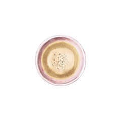 Bowl with olive oil and seeds. Isolated watercolor illustration on food theme for restaurant menu design, gastronomic magazines, posters, festival flyers.