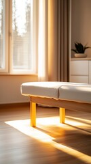 Fototapeta premium Sunlit Massage Table in a Bright Room