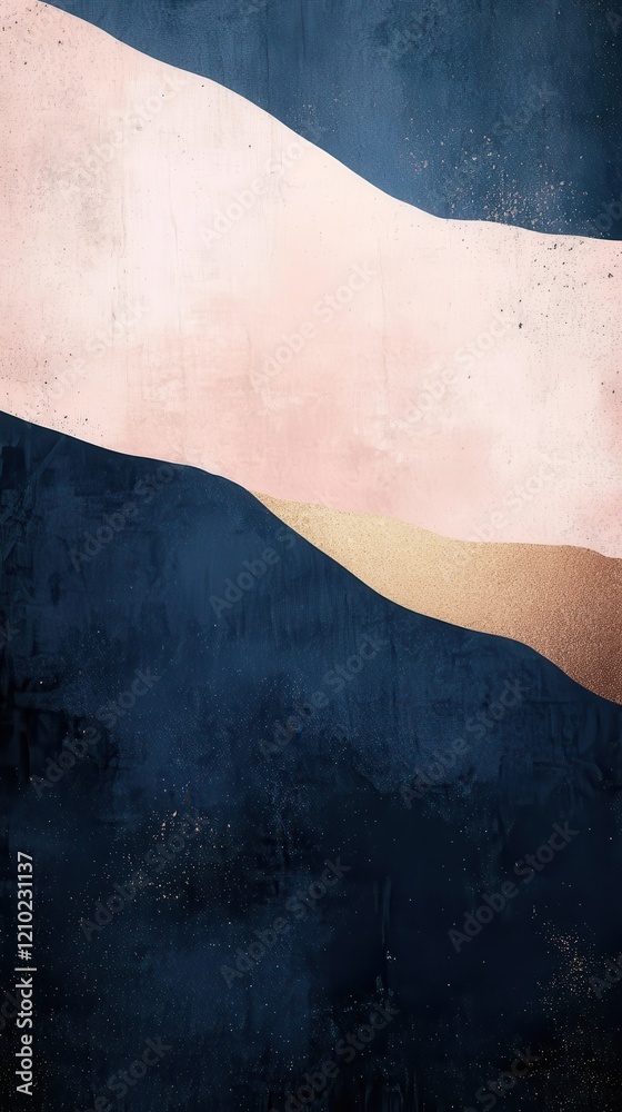 Poster abstract gradient artwork featuring navy tones with subtle pink and gold accents over a textured bac