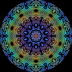 caleidoscope classic gradient flower art pattern of traditional tenun batik ethnic dayak ornament for wallpaper ads background sticker or clothing	