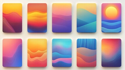 Vibrant Landscape Collection Sunrise and Sunset Scenes