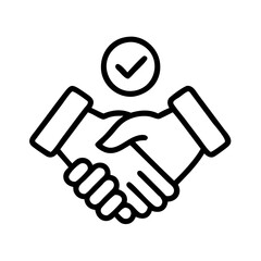 handshake verification icon, handshake verification line art - simple line art of handshake verification, perfect for handshake verification logos and icons