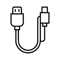 hdmi cable icon, hdmi cable line art - simple line art of hdmi cable, perfect for hdmi cable logos and icons