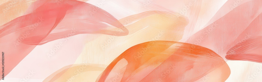 Poster abstract pencil strokes create a vibrant and flowing design with warm colors that evoke a sense of m