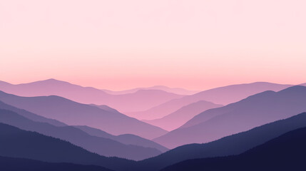 Obraz premium Gentle dusk over rolling mountains serene landscape nature photography tranquil environment wide-angle view capturing peaceful beauty