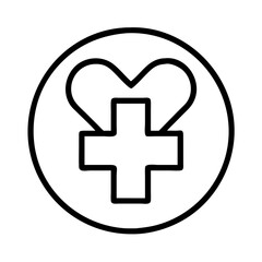 Obraz premium health symbol icon, health symbol line art - simple line art of health symbol, perfect for health symbol logos and icons