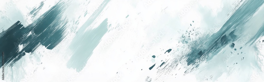Poster abstract composition featuring pastel blue and gray chaotic brush strokes creating a soothing visual