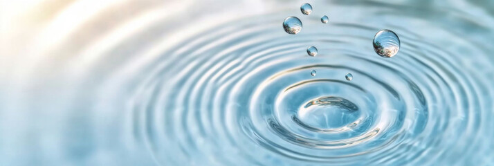 Ripples in clear blue water with abstract circular patterns, suitable as calming SPA background