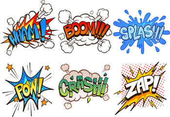sound effects comics cartoon vector illustration