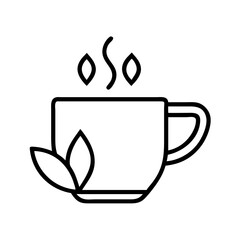 herbal tea icon, herbal tea line art - simple line art of herbal tea, perfect for herbal tea logos and icons